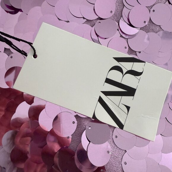 Zara Pink Barbie Spangle Cocktail Party Mini Dress NEW M - Picture 10 of 16